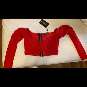 Crop top blouse, Zips in the back